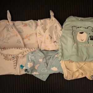 Kids Pajamas Set - Blue, White, and Cream